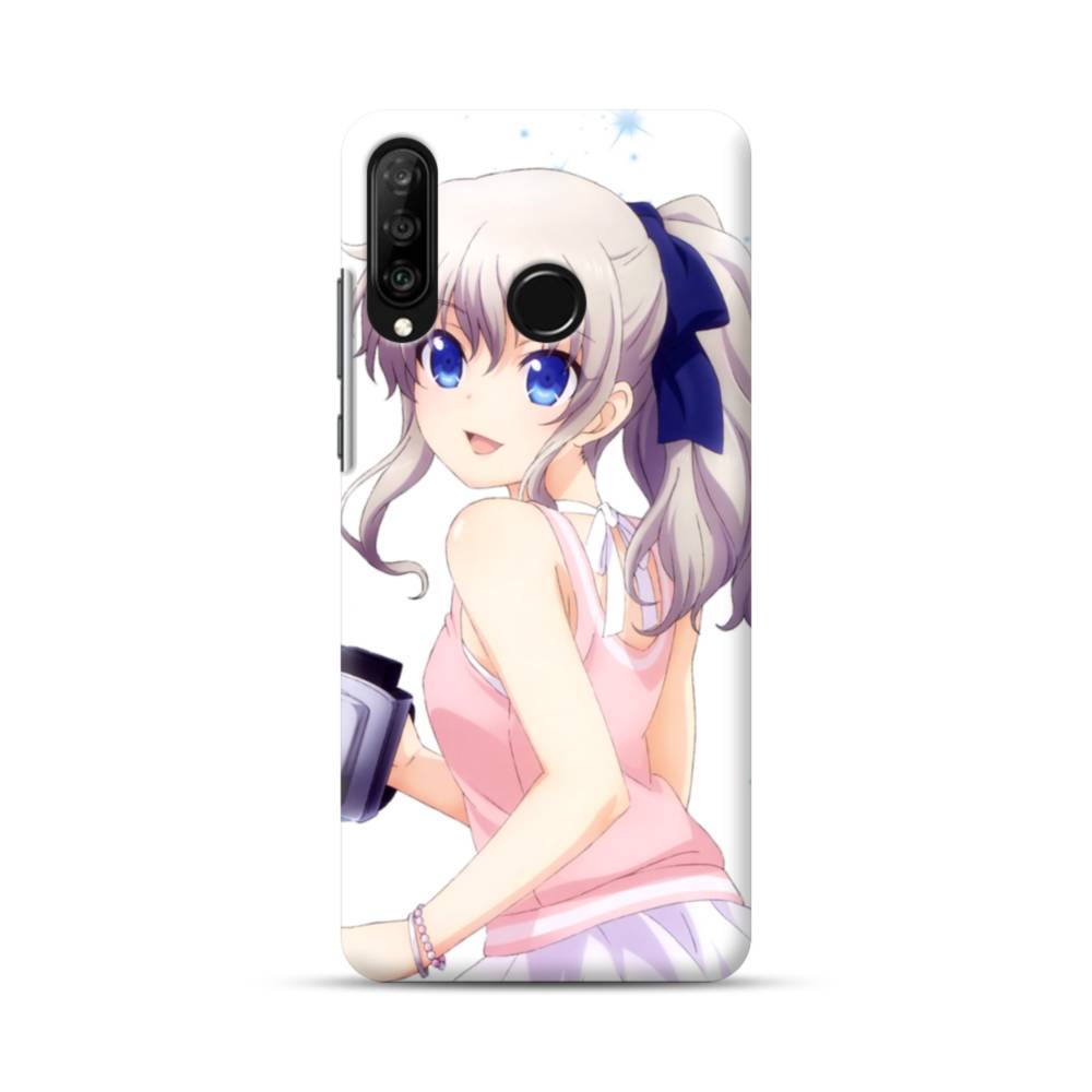 アニメ風 可愛い女の子 こっち見て Huawei P30 Lite ハードケース