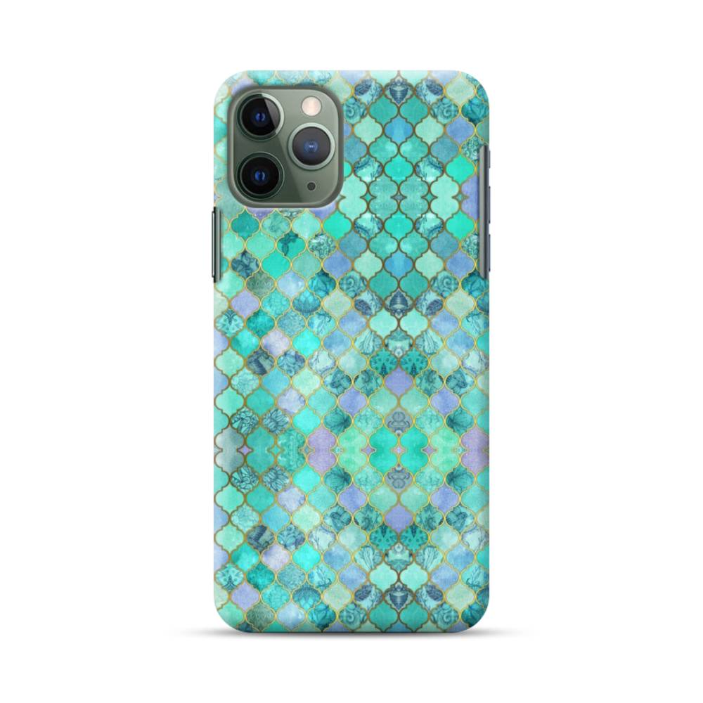 エメラルドグリーンのモザイク パターン Iphone 11 Pro ハードケース プリケース