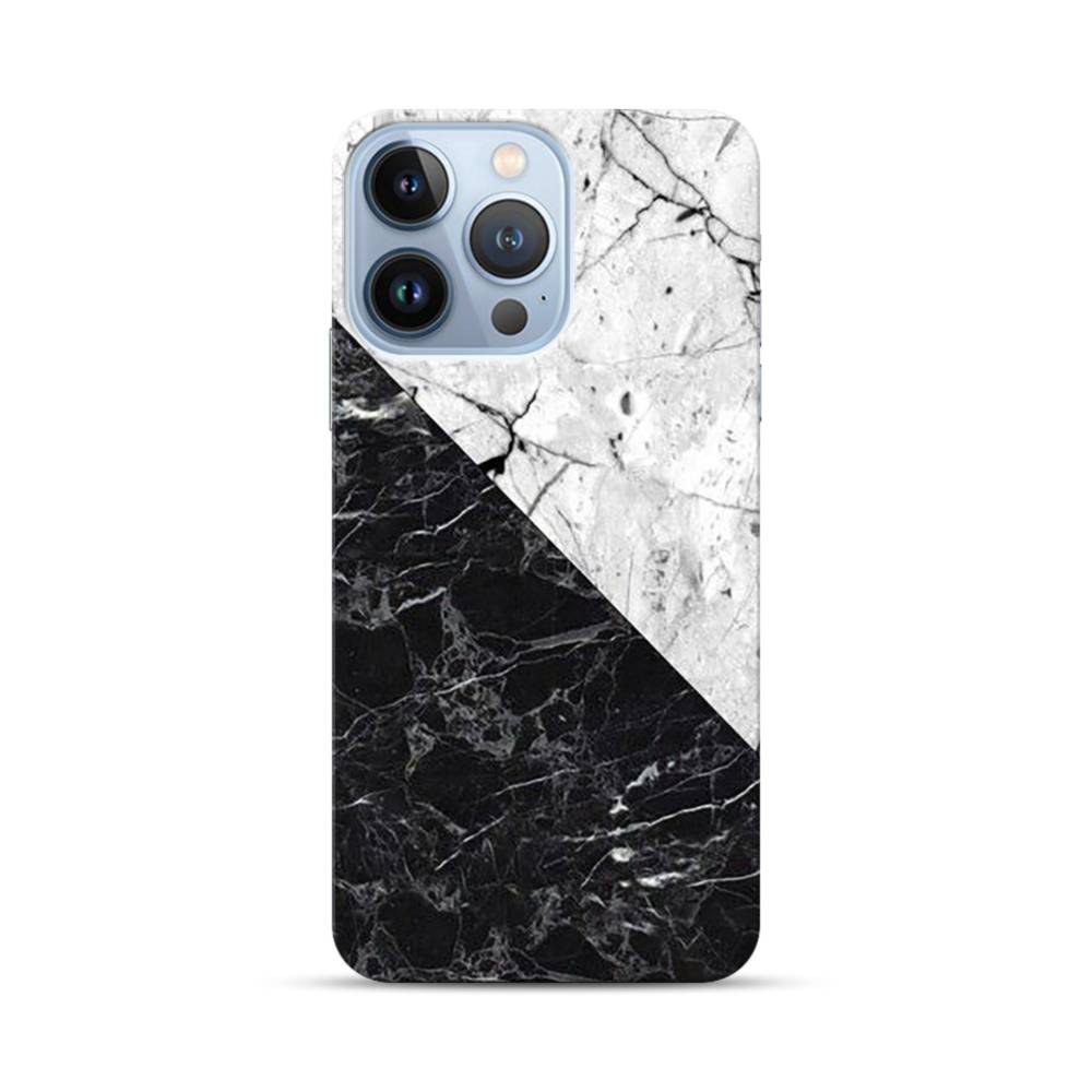 ミックス・マーブル：白＆黒 iPhone 13 Pro ハードケース | プリケース