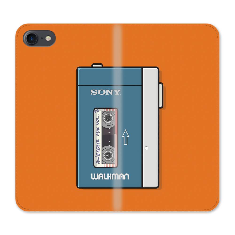 レトロ・カセットテープ ウォークマン iPhone SE (2020) 手帳型ケース
