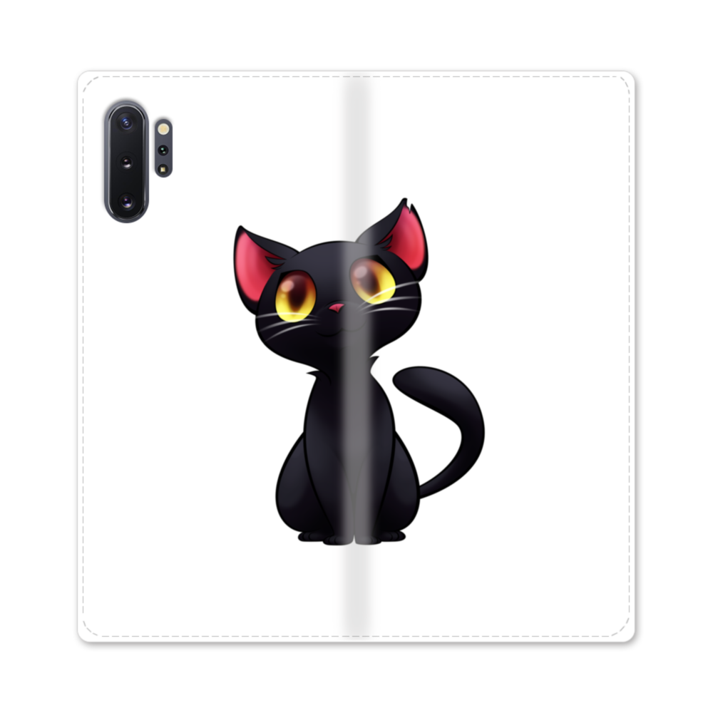 ハニー ペア 可愛い黒猫ちゃん 彼バジョン Samsung Galaxy Note10 Plus 手帳型ケース プリケース