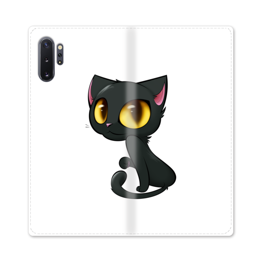 ハニー ペア 可愛い黒猫ちゃん 彼女バジョン Samsung Galaxy Note10 Plus 手帳型ケース プリケース