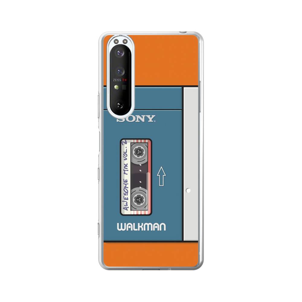 レトロ・カセットテープ ウォークマン Sony Xperia 1 III クリアケース